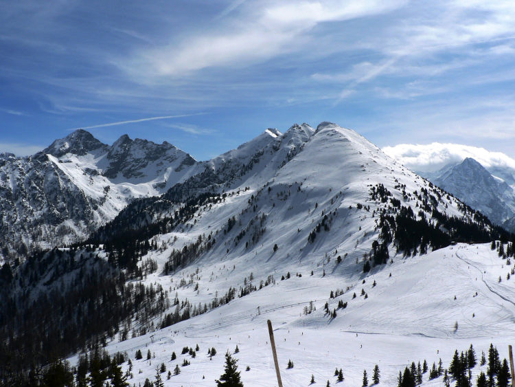 Ski Amadé - pohled od horní stanice lanovky